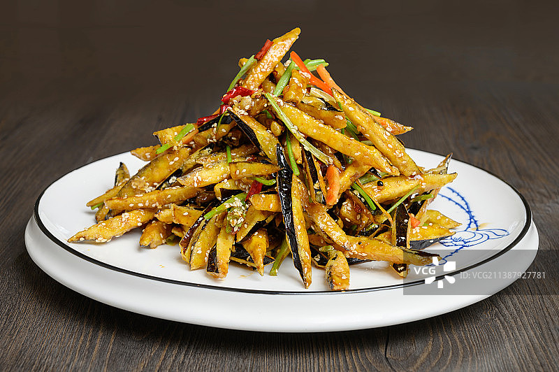 中餐美食-脆皮茄子图片素材