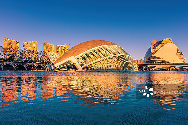 西班牙瓦伦西亚Valencia的艺术科学城City of Arts & Sciences图片素材