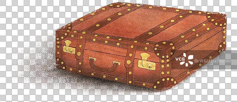 仿古旅行箱古老手提箱褐色皮箱图片素材