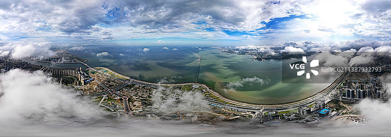 航拍广东汕头东海岸风光图片素材