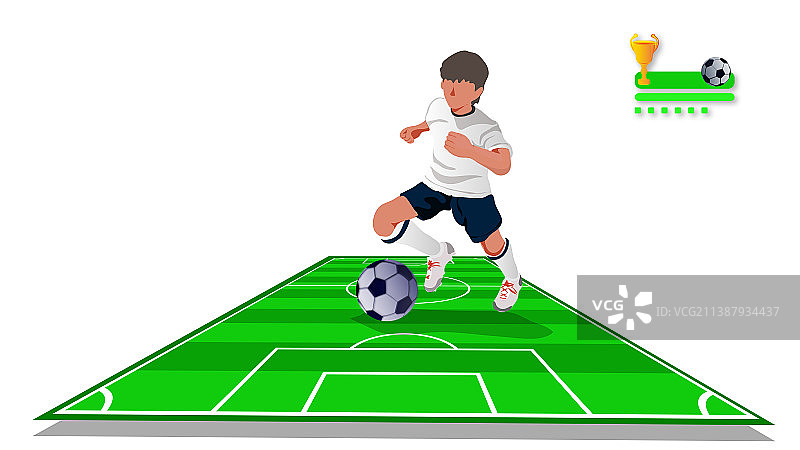 足球体育运动联赛的比赛插画图片素材