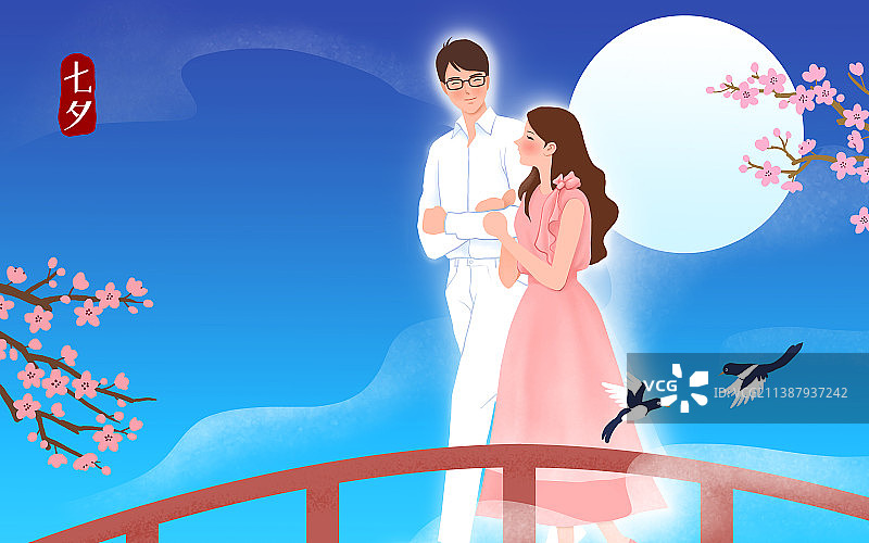浪漫情人节七夕情侣图片素材