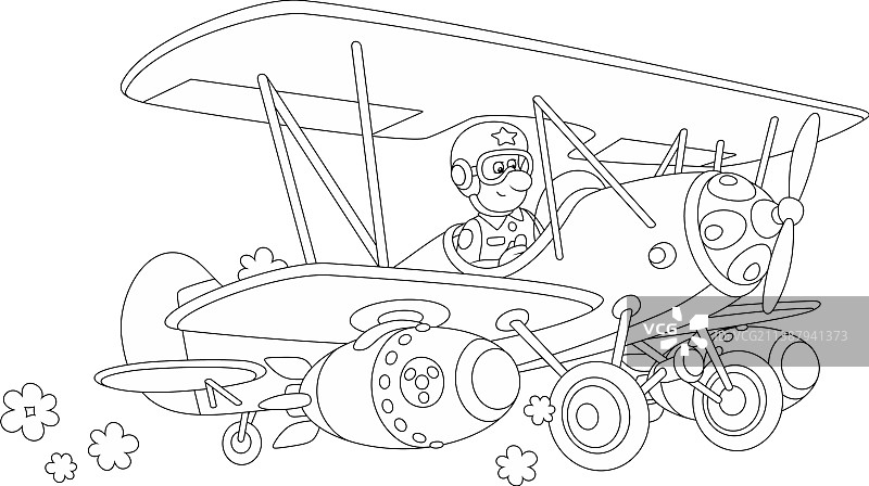 带有炸弹的复古战斗机图片素材