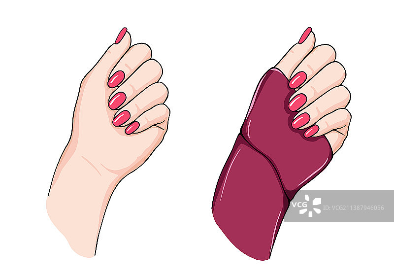 美甲时尚粉色指甲图片素材