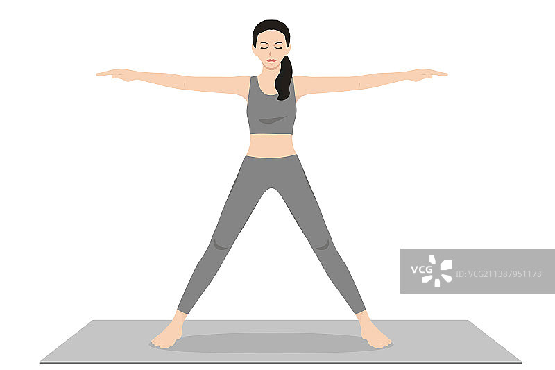 五角星姿势伸展山式图片素材