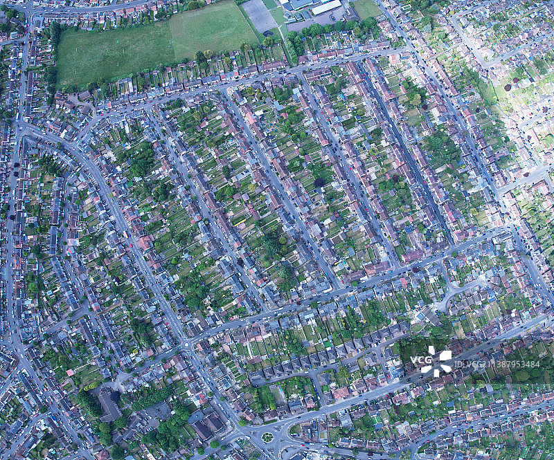 美丽的英国全景航拍，无人机拍摄，卢顿，英国图片素材