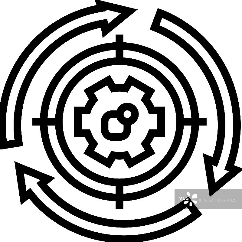 系统工作流程线性图标图片素材