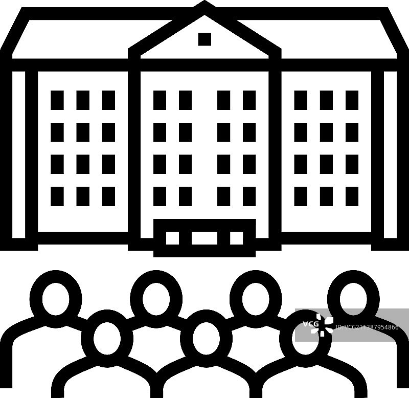 宿舍楼线性图标图片素材