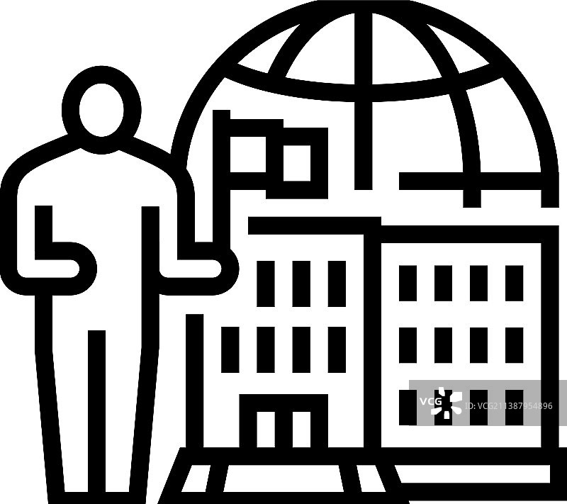 国际入学申请线性图标图片素材