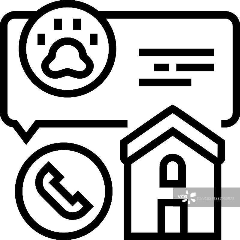 家访宠物线条图标图片素材