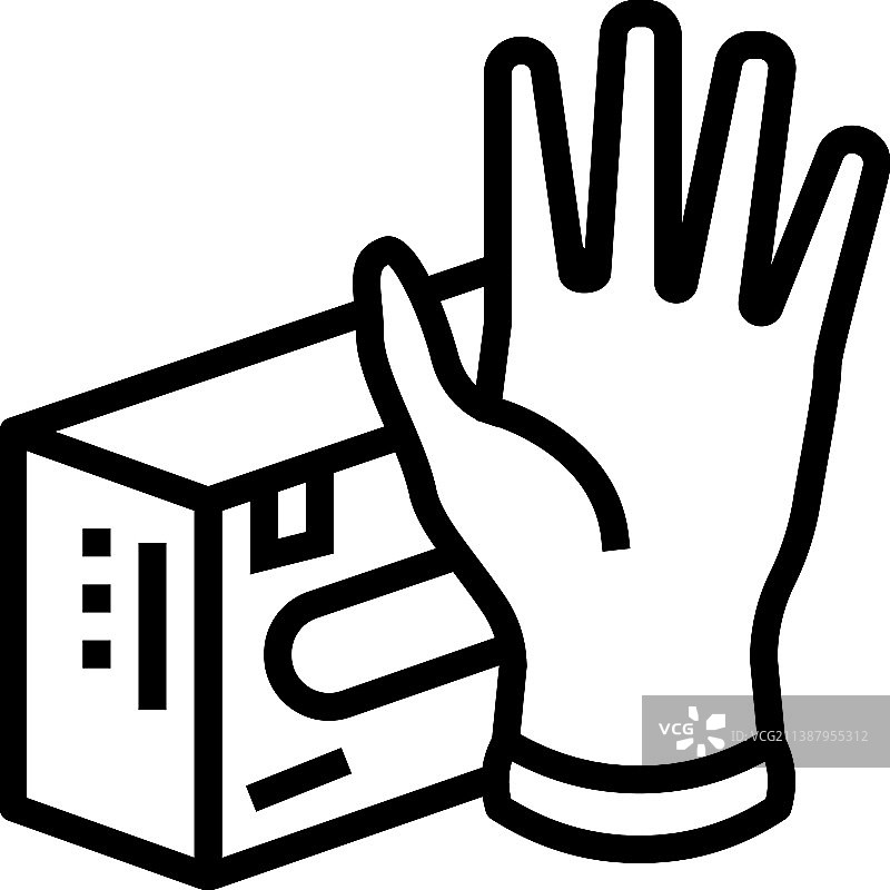 手套医疗线条图标图片素材