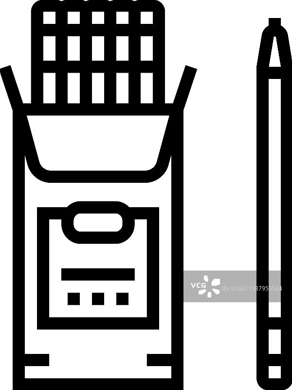 2号铅笔线条图标图片素材