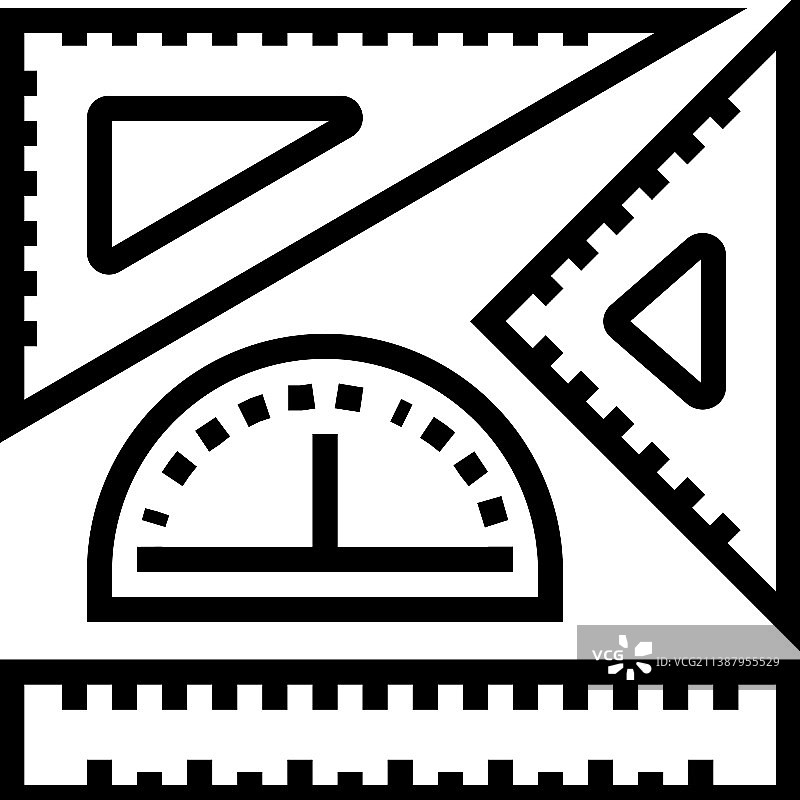 尺子文具工具线性图标图片素材