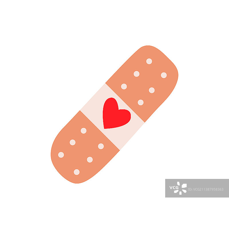 带有红色爱心的米色石膏图片素材