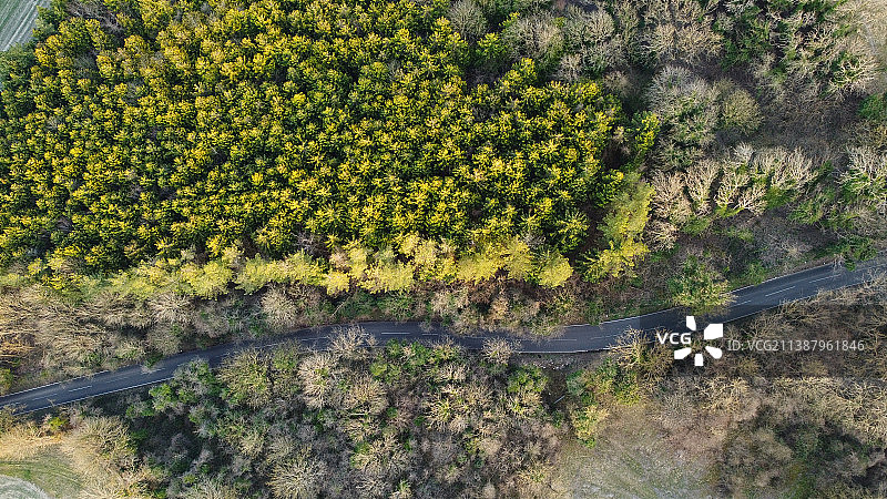 英国乡村和农场的壮丽航拍景色，哈灵顿，英国图片素材