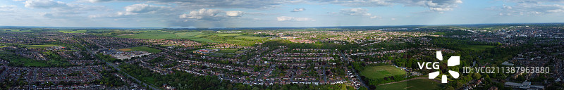 最好的卢顿镇的空中全景英格兰，克兰利花园，卢顿，英国，英国图片素材