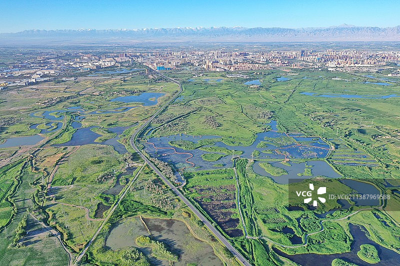 张掖湿地图片素材