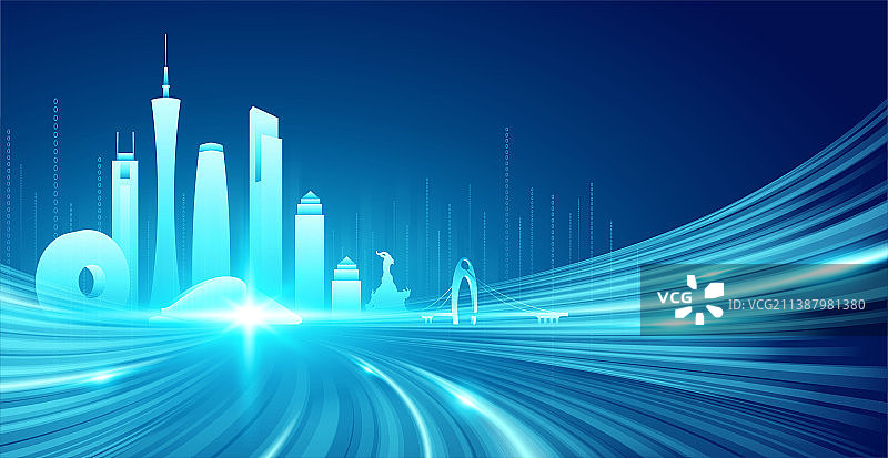 广州建筑城市矢量抽象插画图片素材