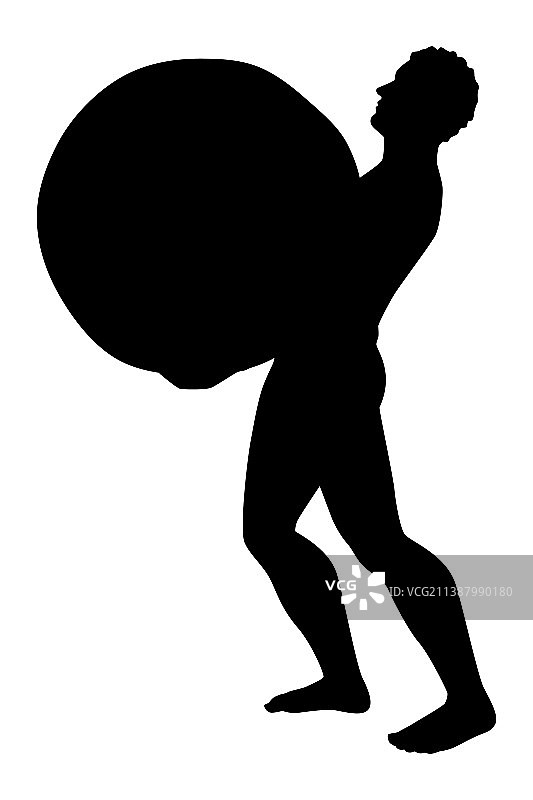 男人携带重物轮廓图片素材