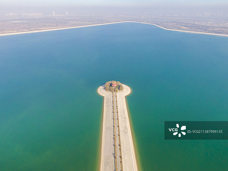 济南玉清湖水库航拍图片素材