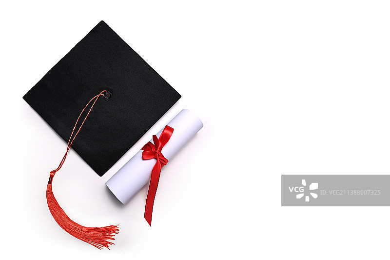 毕业帽和毕业证书图片素材