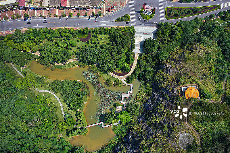 广东省韶关市武江区芙蓉山国家矿山公园航拍图片素材