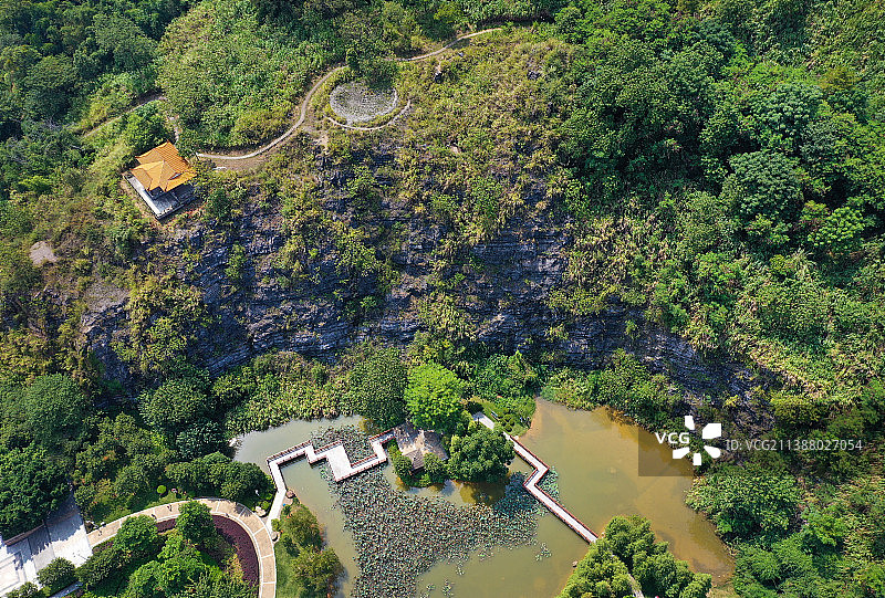 广东省韶关市武江区芙蓉山国家矿山公园航拍图片素材