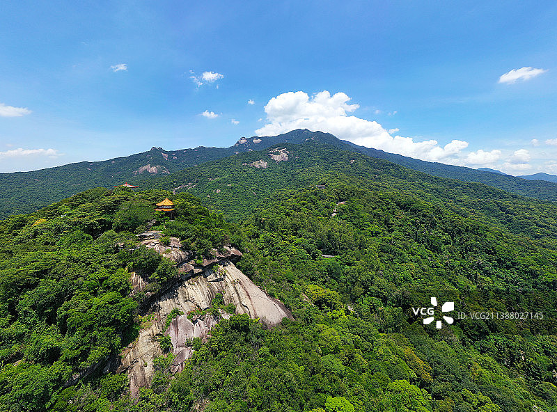 广东省惠州市博罗县罗浮山风景名胜区狮子峰航拍图片素材