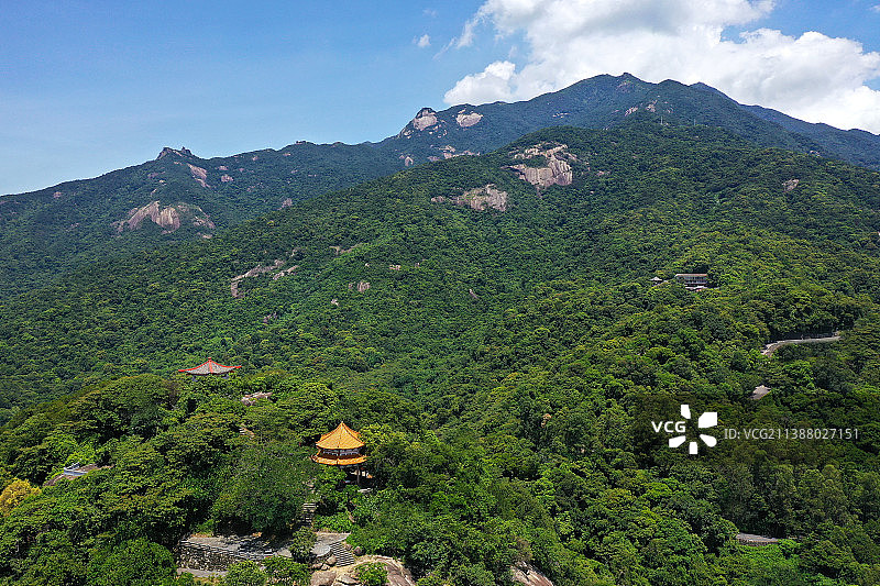 广东省惠州市博罗县罗浮山风景名胜区狮子峰航拍图片素材