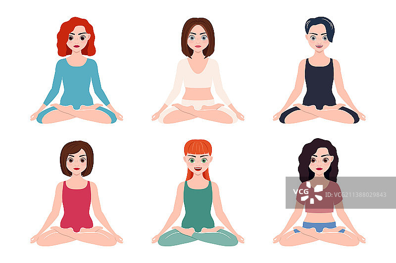 女孩莲花坐姿图片素材