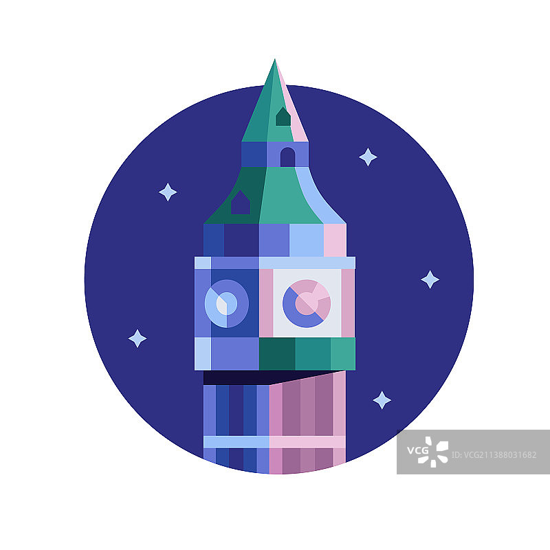 扁平设计风格的大本钟图片素材