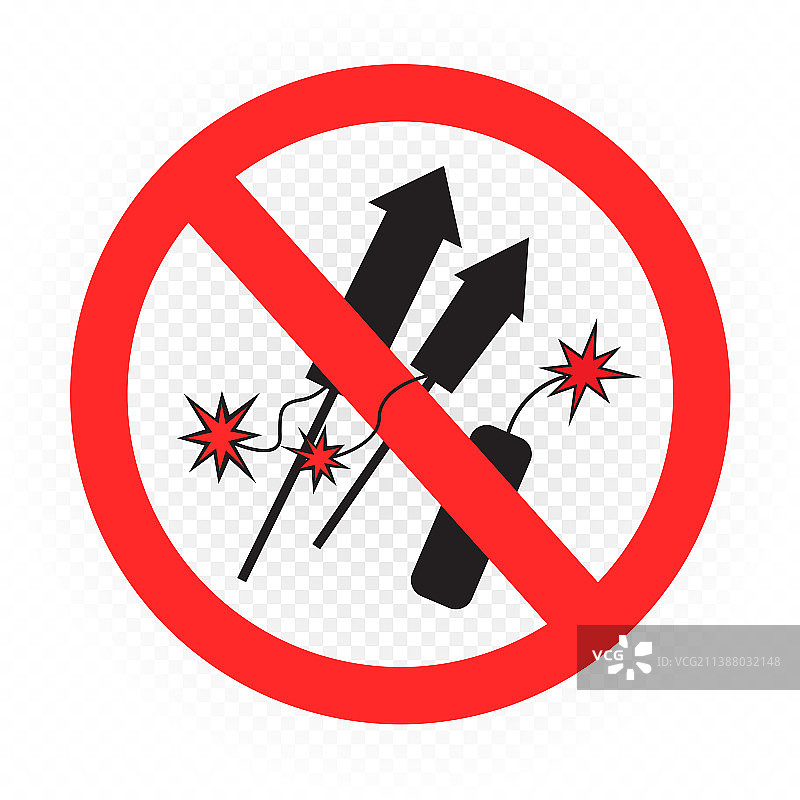 禁止燃放烟花爆竹标志图片素材