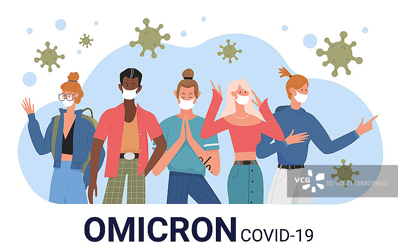 人们戴着口罩预防冠状病毒图片素材