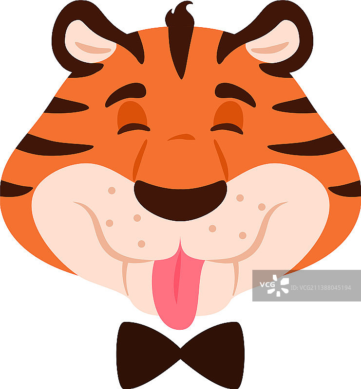 卡通老虎吐舌头图片素材