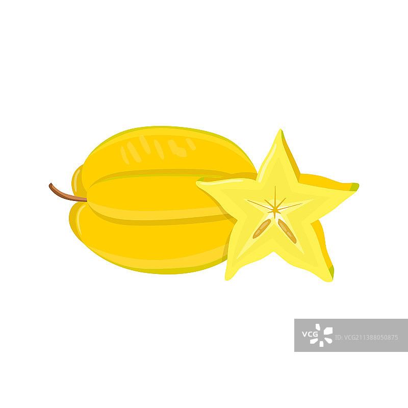 扁平风格的杨桃图片素材