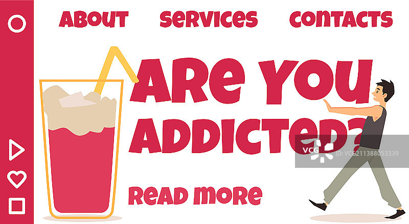 糖瘾概念着陆页模板图片素材