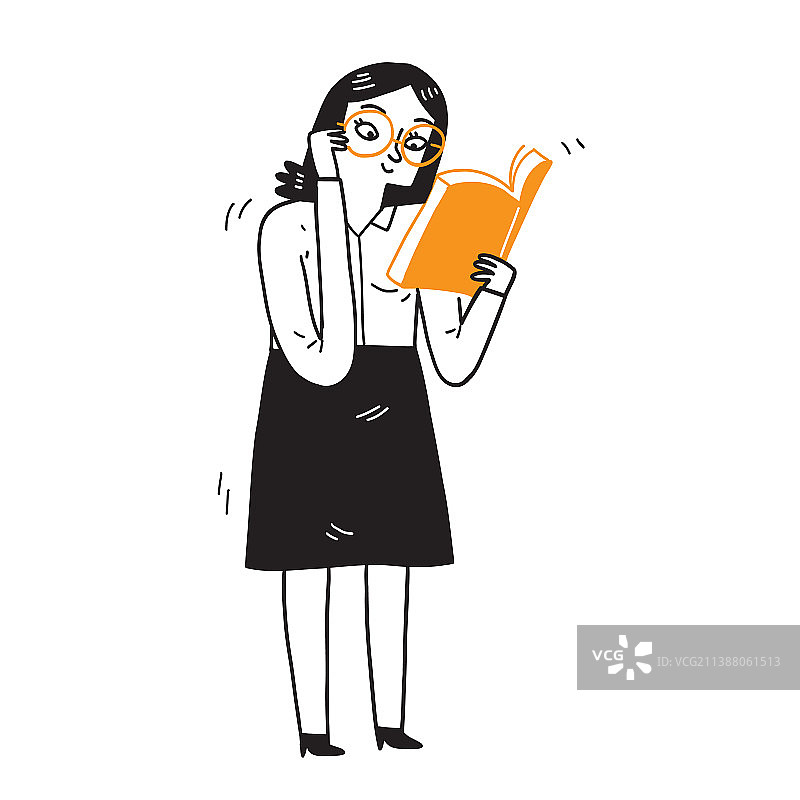 女教师扶眼镜图片素材