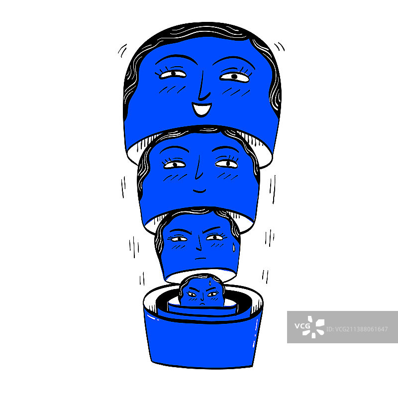 俄罗斯套娃的心理学概念图片素材