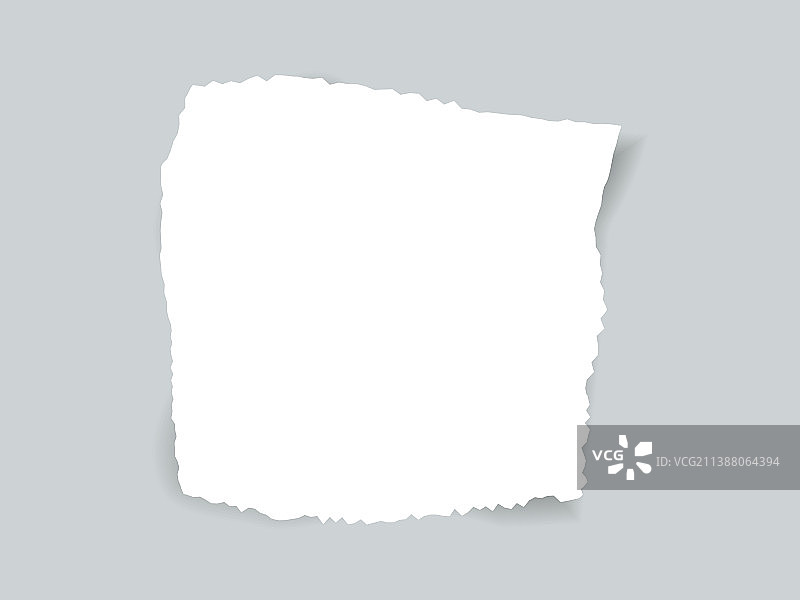 撕裂边缘的空白纸片带阴影。图片素材