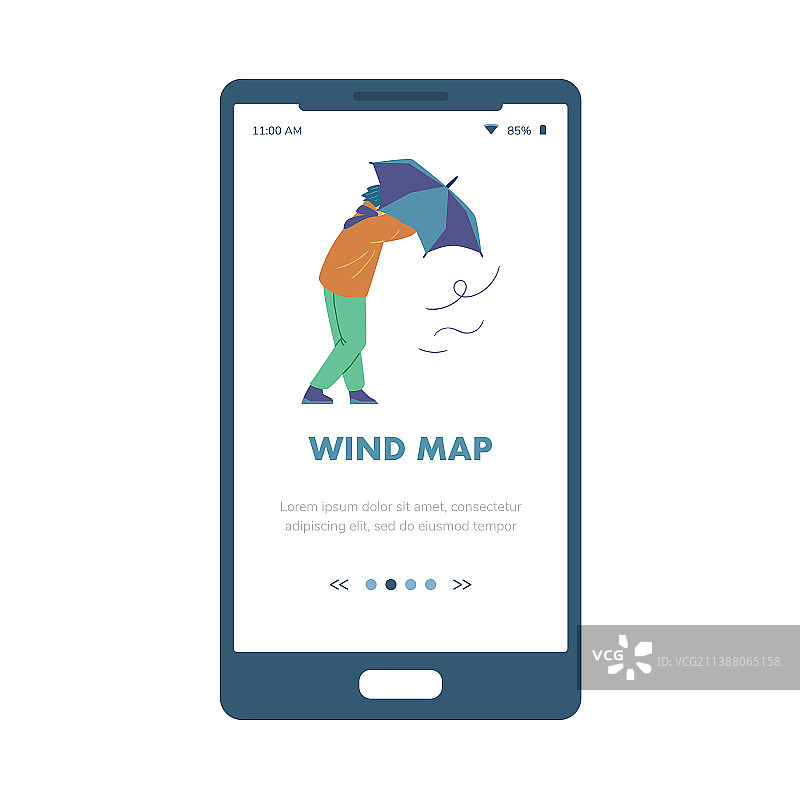 男人在强风暴雨中撑伞行走图片素材