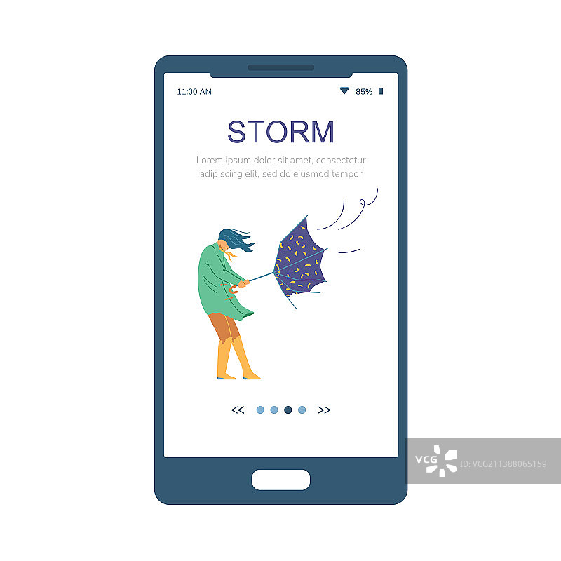 狂风暴雨和手持坏伞的女人图片素材