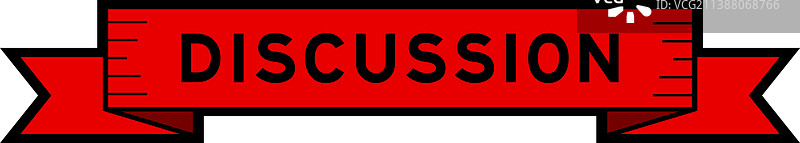 红色“讨论”字样丝带标签banner图片素材