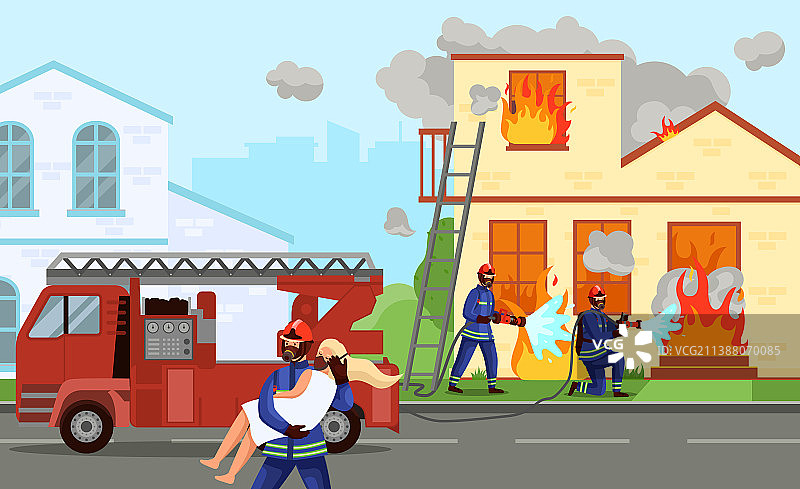 消防员灭火救援图片素材