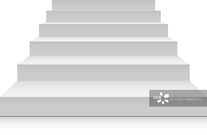 白色楼梯正面空白模型图片素材