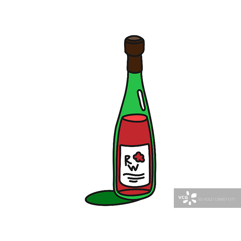 白色背景上的红酒杯瓶轮廓图标图片素材