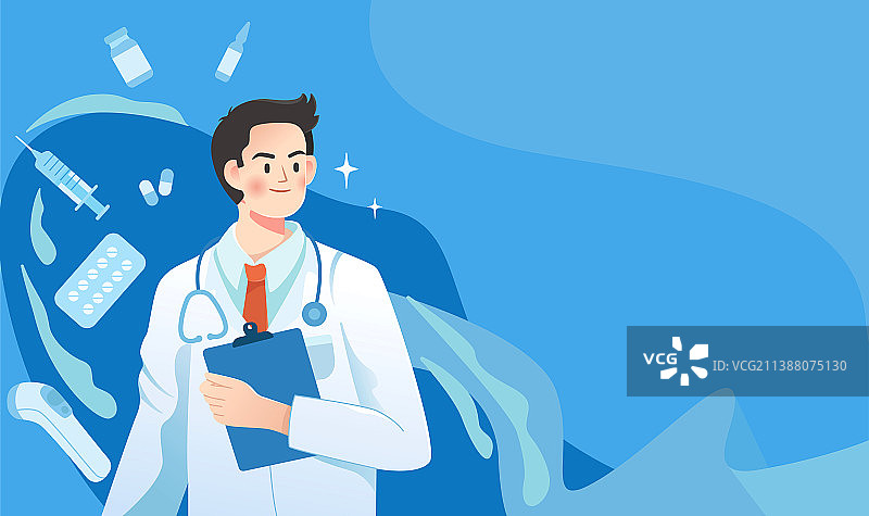医疗健康扁平化矢量插画图片素材
