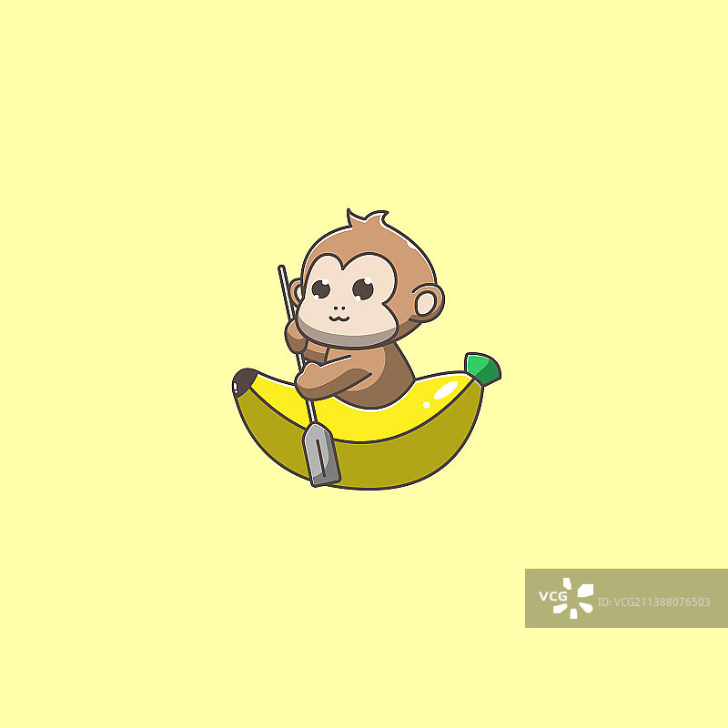 香蕉船上的猴子图片素材