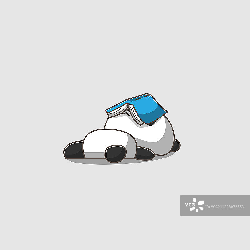 熊猫睡着了并在读书图片素材