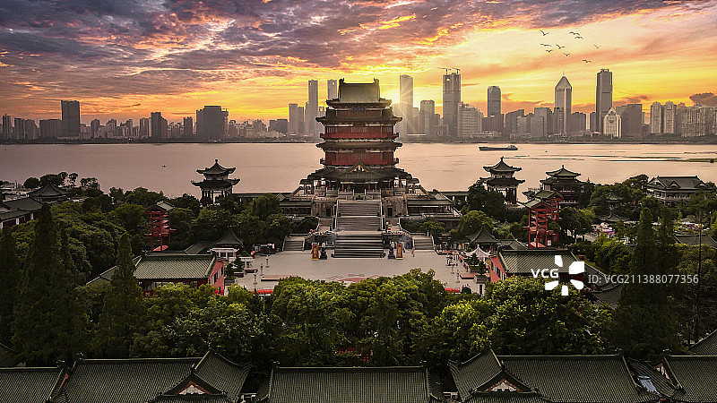 世纪晚霞滕王阁图片素材