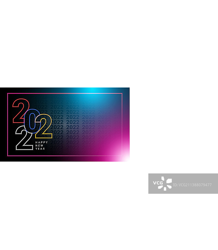 具有霓虹灯效果的2022年字体设计图片素材